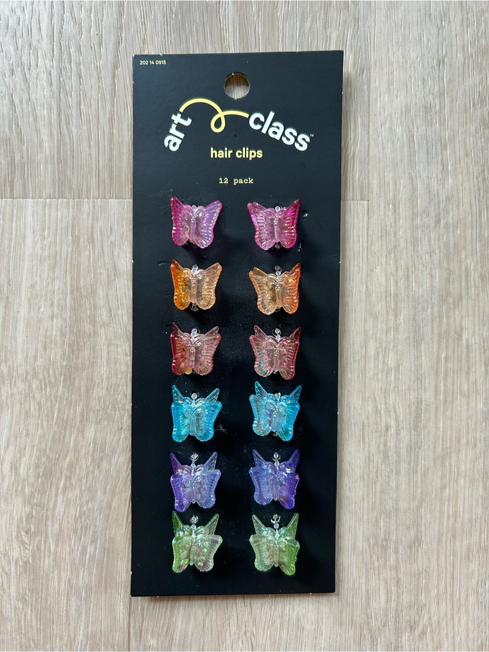 Set of 12 Pink Orange Blue Purple Green Iridescent Butterfly Hair Clips 🦋